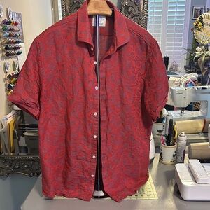 Murano Red Casual Button Down Shirt